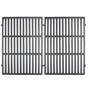 hongso 18 7/8 inch cast iron grill grates replacement for weber genesis ii 310 and genesis ii lx 340 series gas grills 2017 and newer, replacement parts for weber 66095 66802
