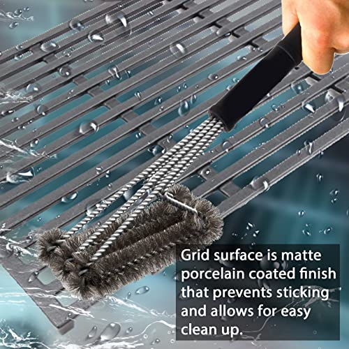 Hongso 18 7/8 inch Cast Iron Grill Grates Replacement for Weber Genesis II 310 and Genesis II LX 340 Series Gas Grills 2017 and Newer, Replacement Parts for Weber 66095 66802