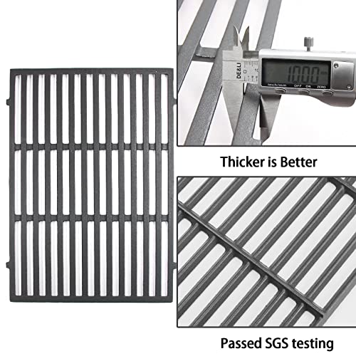 Hongso 18 7/8 inch Cast Iron Grill Grates Replacement for Weber Genesis II 310 and Genesis II LX 340 Series Gas Grills 2017 and Newer, Replacement Parts for Weber 66095 66802