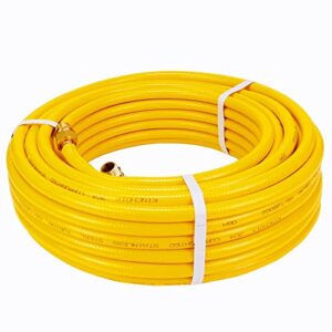 kinchoix 70ft 1/2” natural gas line gas tubing pipe kit for construction heaters ng appliance propane equipment with 2 male fittings