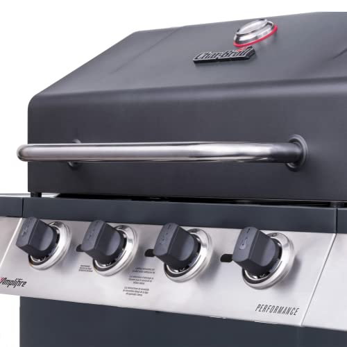 Char-Broil 463331422 Performance Amplifire 4-Burner Cart Style Liquid Propane Gas Grill, Metallic Gray