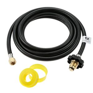 350psi soft nose p.o.l valve with 12ft propane torch weed burner replacement hose for connection of propane tank to propane weed burner torch head burner