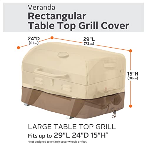 Classic Accessories Veranda Water-Resistant 29 Inch Rectangular Table Top Grill Cover