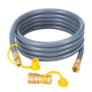 suppmen natural gas hose 12 feet quick connect/disconnect fittings 3/8 female pipe thread x 3/8 female swivel flare low pressure for grill heater fire pit stove etc.as parts and accessories…