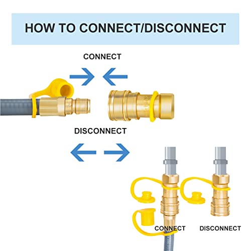 Suppmen Natural Gas Hose 12 Feet Quick Connect/Disconnect Fittings 3/8 Female Pipe Thread x 3/8 Female Swivel Flare Low Pressure for Grill Heater Fire Pit Stove etc.as Parts and Accessories…