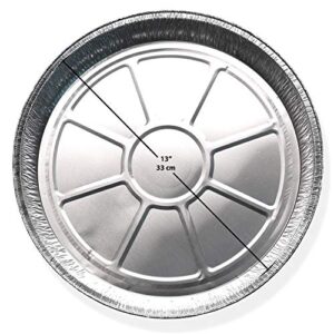premium products corp. disposable drip pans – 10 pack -13 inch by 1 inch large round drip pans – perfect for large big green egg, kamado joe classic joe, acorn & weber grills & smokers