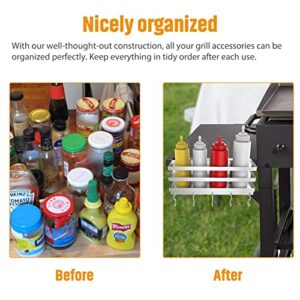 Weazinck Stainless Steel Griddle Caddy for 28"/36" Blackstone Griddles, with an Allen Key, Space Saving BBQ Accessories Storage Box, Free from Drill Hole&Easy to Install