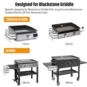 Weazinck Stainless Steel Griddle Caddy for 28"/36" Blackstone Griddles, with an Allen Key, Space Saving BBQ Accessories Storage Box, Free from Drill Hole&Easy to Install