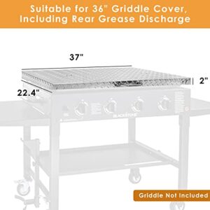 Blackstone Griddle Cover 36 inch, Fits 36” Blackstone Griddle Cover,Griddle Lid, Flat Top Grill Griddle Hard Cover, Griddle Accessories, Aluminum + SS304, Silver, Rust, Dust and Weather-Proof