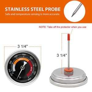 MixRBBQ 3.3” Large Dial Grill Thermometer Compatible with Big Green Egg, Waterproof No-Fog Glass Lens 150-900°F Temperature Gauge Replacement for Big Green Egg Accessories