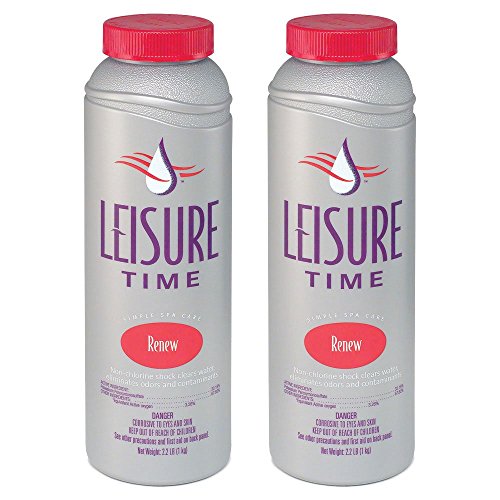 LEISURE TIME RENU2-02 Renew Non-Chlorine Shock for Spas and Hot Tubs, 2.2-Pounds, 2-Pack & 22339A Spa Up Balancer for Hot Tubs, 2 lbs