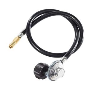 Blackstone Propane Adapter Hose & Regulator for 20 lb Tank, Gas Grill & Griddle - Weather Resistant & Corrosion Resistant - Extends Up To 3 Feet - 5471, Black