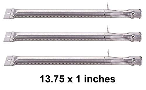 Votenli S9061A(3-Pack) S1048A(3-Pack) Replacement 13 1/8 inches Stainless Steel Heat Plates and Stainless Steel Grill Burner Crossover Tube for Brinkmann 810-3330-S,810-3331-F