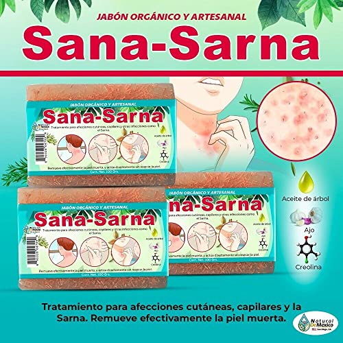 Jabon Sana Sarna (Pack de 3) para afecciones cutaneas, capilares y sarna