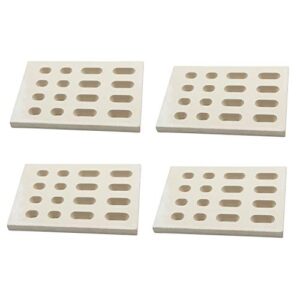 hongso 7 1/16″ crb65504 (4-pk) universal replacement heat plate flame tamer, ceramic brick flame tamer, ceramic radiant replacement for barbeques galore grand turbo