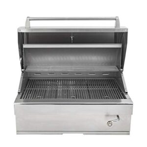 Barbeques Galore 32-inch Turbo Charcoal Built-In Stainless Steel BBQ Grill with Charcoal Tray - 32CHARCOALG