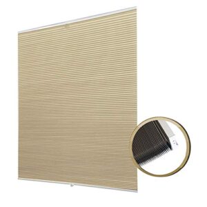 cordless pleated window shades, waterproof window blinds, light filtering uv protection, for bedroom, child, bathroom (color : beige, size : 120x180cm)