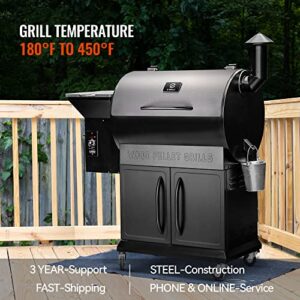 Z GRILLS Wood Pellet Smoker with Rain Cover, 697 sq. in Cooking Area, 8-IN-1 Grill for Outdoor BBQ, 700D2E