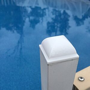 InstaCap Above Ground Pool Fence Post Caps- (Package of 12 Pieces) White, 1.5 inch Square Post (fits Many Brands of Pools)