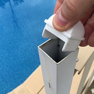 InstaCap Above Ground Pool Fence Post Caps- (Package of 12 Pieces) White, 1.5 inch Square Post (fits Many Brands of Pools)