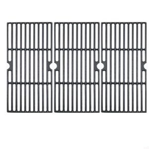 16 15/16 inch cast iron cooking grates for charbroil advantage 463343015, 463344015, 463344116, 463250509, 463370719, gas2coal 463340516, kenmore gas grill, g467-0002-w1 grid replacement parts, 3pack
