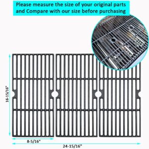 16 15/16 Inch Cast Iron Cooking Grates for Charbroil Advantage 463343015, 463344015, 463344116, 463250509, 463370719, Gas2Coal 463340516, Kenmore Gas Grill, G467-0002-W1 Grid Replacement Parts, 3Pack