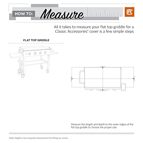 Classic Accessories,55-992-040401-EC, Water-Resistant 63 Inch Flat Top Griddle Cover,Black,Large