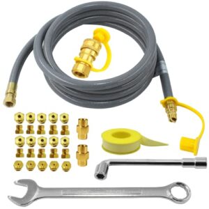 MCAMPAS 10FT 3/8"Natural Gas Hose Replacement of 5249 Propane to Natural Gas Conversion Kit for Blackstone 28"&36"Griddles Grill,Compatible with Rangetop Combo,Tailgater & Single Burner Rec Stove