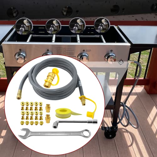 MCAMPAS 10FT 3/8"Natural Gas Hose Replacement of 5249 Propane to Natural Gas Conversion Kit for Blackstone 28"&36"Griddles Grill,Compatible with Rangetop Combo,Tailgater & Single Burner Rec Stove