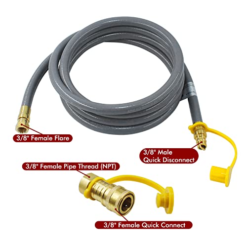 MCAMPAS 10FT 3/8"Natural Gas Hose Replacement of 5249 Propane to Natural Gas Conversion Kit for Blackstone 28"&36"Griddles Grill,Compatible with Rangetop Combo,Tailgater & Single Burner Rec Stove
