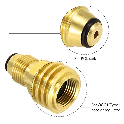 Joywayus Propane Tank Adapters Converts LP Tank POL Service Valve to QCC1 Brass Solid Universal Fit (Type 1)