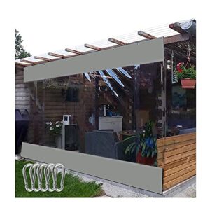 outdoor clear tarp curtain waterproof wind-proof transparent vinyl tarp for patio pergola garden canopy anti-tear heavy duty transparent side panel with grommets