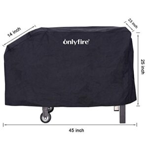 onlyfire 28 Inch Griddle Cover Fits for Blackstone,600D Heavy Duty Waterproof Anti-UV Canvas Flat Top BBQ Cover for Blackstone 28'' Outdoor Cooking Gas Grill Griddle Station,Black