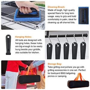 Blackstone Griddle Accessories Kit,16pcs Flat Top Grill Accessories Set for Blackstone and Camp Chef with Spatula,Scraper,Griddle Cleaning Kit &Carry Bag,Great for Outdoor BBQ & Teppanyaki and Camping
