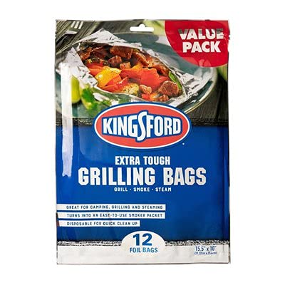 Kingsford Extra Tough Aluminum Grill Bags, for Locking in Flavors & Easy Grill Clean Up, Recyclable & Disposable (8)