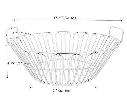 ZBXFCSH Ash Charcoal Basket with Divider Big Green Egg Accessories,Stainless Steel Grill Ash Baskets for The Large Big Green Egg,Kamado Joe Classic,Pit Boss,Louisiana & Other Grills