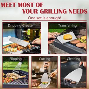 Joyfair 30Pcs Griddle Accessories Kit, Outdoor BBQ Flattop Grill Tool Set with Melting Dome for Camping Grilling Teppanyaki, Include Stainless Steel Basting Cover Burger Press Turner Spatula