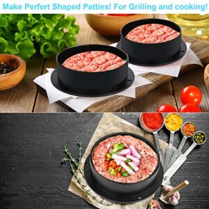 HAHAYOO 3 in 1 Stuffed Burger Press Patty Maker Rings Molds Kit, Non Stick Stuffer Hamburger Press Patty Maker - with 100 Pcs Wax Hamburger Patty Paper, Sausage Patty Press for Slider/Pattie/Grilling