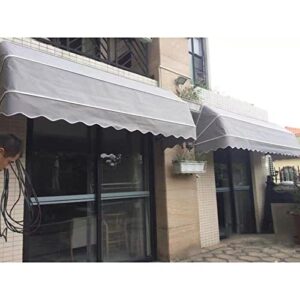 window/entry awning, front door canopy, polyester fabric cover snow and rain blocker uv protection, foldable galvanized bracket fully assembled (color : light grey, size : 150x60x60cm)