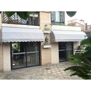 Window/Entry Awning, Front Door Canopy, Polyester Fabric Cover Snow and Rain Blocker UV Protection, Foldable Galvanized Bracket Fully Assembled (Color : Light Grey, Size : 150x60x60cm)