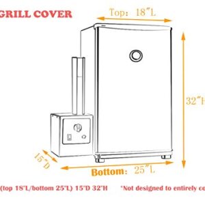 iCOVER Smoker Cover- Bradley Digital 4 Rack 600D Smoker Cover Heavy Duty Canvas Waterproof with Vent