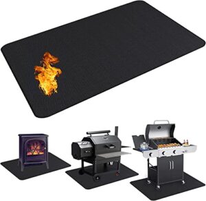 ubeesize 65 x 48 inches under grill mat for outdoor grill,double-sided fireproof grill pad for fire pit,indoor fireplace mat fire pit mat,oil-proof waterproof bbq protector for decks and patios