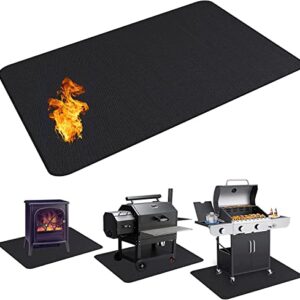 UBeesize 65 x 48 inches Under Grill Mat for Outdoor Grill,Double-Sided Fireproof Grill Pad for Fire Pit,Indoor Fireplace Mat Fire Pit Mat,Oil-Proof Waterproof BBQ Protector for Decks and Patios