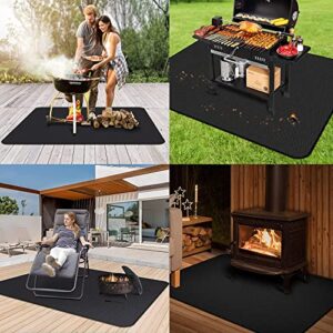 UBeesize 65 x 48 inches Under Grill Mat for Outdoor Grill,Double-Sided Fireproof Grill Pad for Fire Pit,Indoor Fireplace Mat Fire Pit Mat,Oil-Proof Waterproof BBQ Protector for Decks and Patios