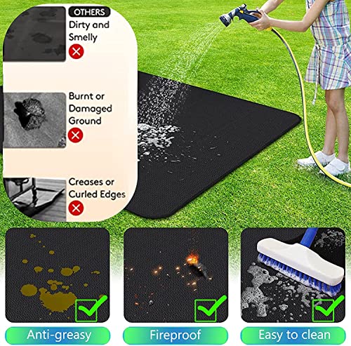 UBeesize 65 x 48 inches Under Grill Mat for Outdoor Grill,Double-Sided Fireproof Grill Pad for Fire Pit,Indoor Fireplace Mat Fire Pit Mat,Oil-Proof Waterproof BBQ Protector for Decks and Patios