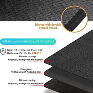 UBeesize 65 x 48 inches Under Grill Mat for Outdoor Grill,Double-Sided Fireproof Grill Pad for Fire Pit,Indoor Fireplace Mat Fire Pit Mat,Oil-Proof Waterproof BBQ Protector for Decks and Patios