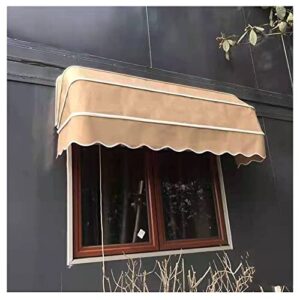 window door awning sun shade canopy outdoor patio cover, entry awning with sun brella canvas, foldable galvanized bracket, fully assembled (color : beige, size : 140x80x80cm)