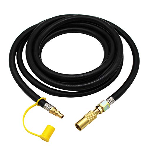 MENSI 12FT Low Pressure 1/4" Quick Connect Disconnect Plug RV Trailer Propane Extension Hose Hook Up Coleman RoapTrip Series LXE, LX Portable Grill