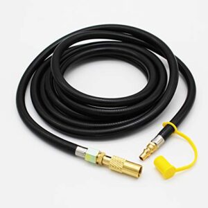 MENSI 12FT Low Pressure 1/4" Quick Connect Disconnect Plug RV Trailer Propane Extension Hose Hook Up Coleman RoapTrip Series LXE, LX Portable Grill