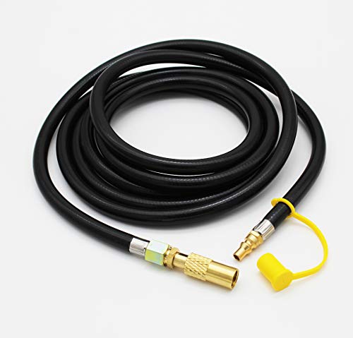 MENSI 12FT Low Pressure 1/4" Quick Connect Disconnect Plug RV Trailer Propane Extension Hose Hook Up Coleman RoapTrip Series LXE, LX Portable Grill